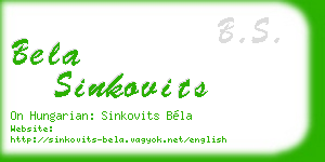 bela sinkovits business card