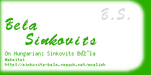 bela sinkovits business card